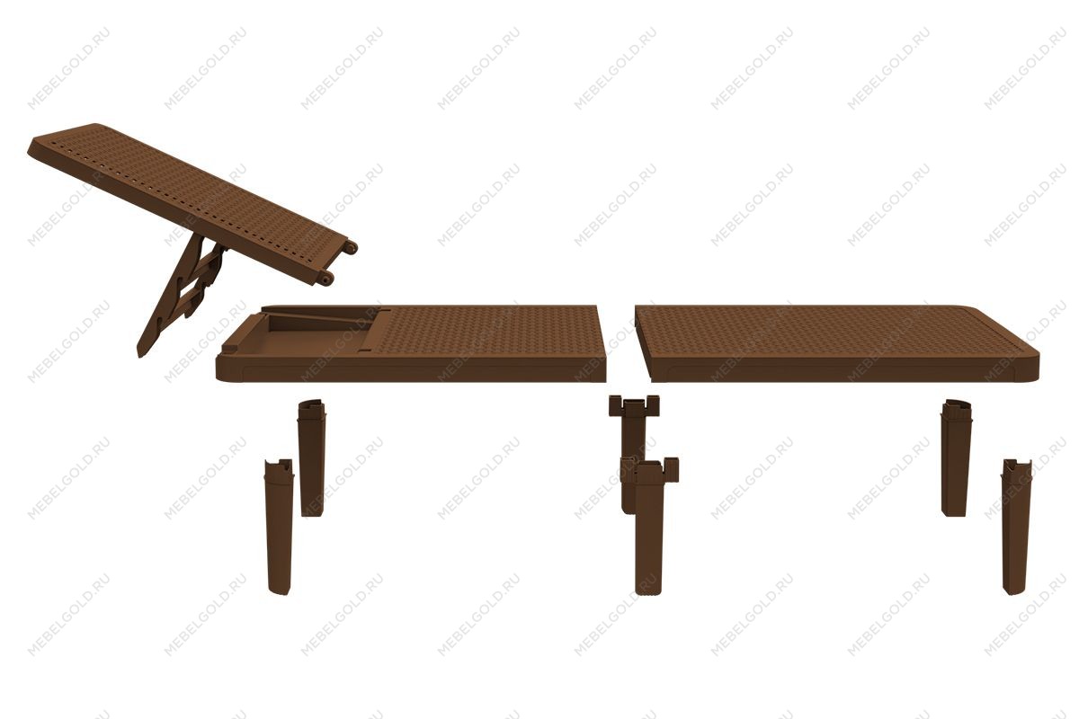 Шезлонг Tweet compact с матрасом, коричневый | изображение 1