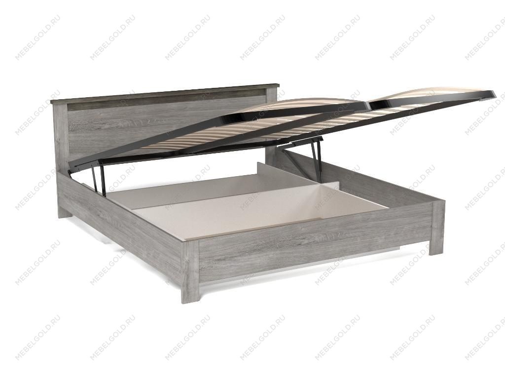 Кровать 1800 с подъемным механизмом, Денвер (1868*2077*860) Риббек серый