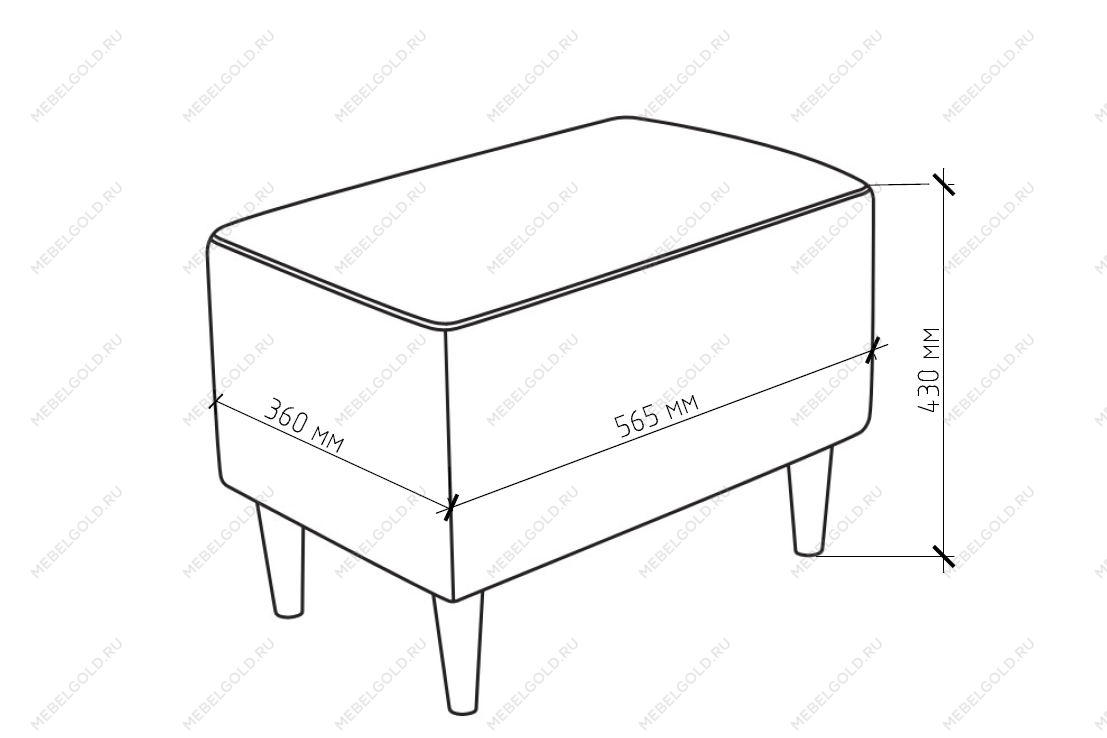 Лобня - Пуф Киркас светло-серый, рогожка | изображение 2