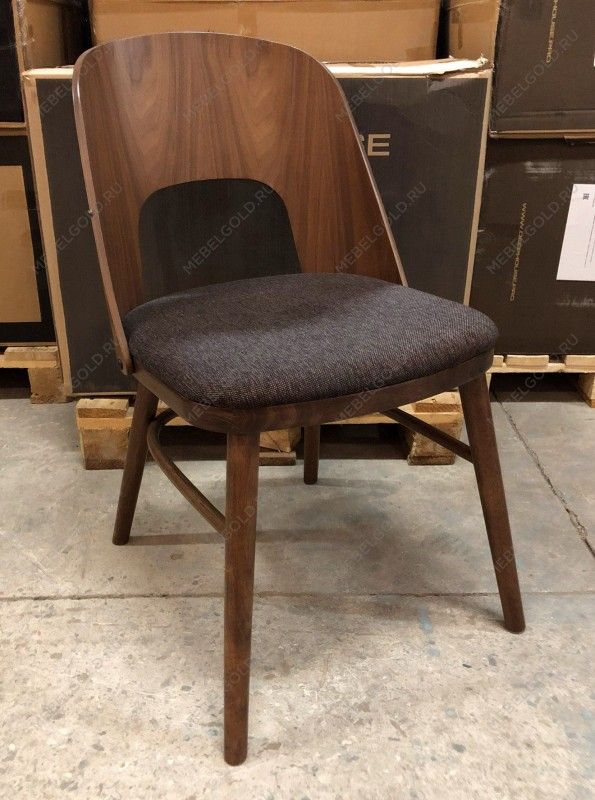 Лобня - Стул Антверпен коричневая ткань + спинка и ножки орех | изображение 1