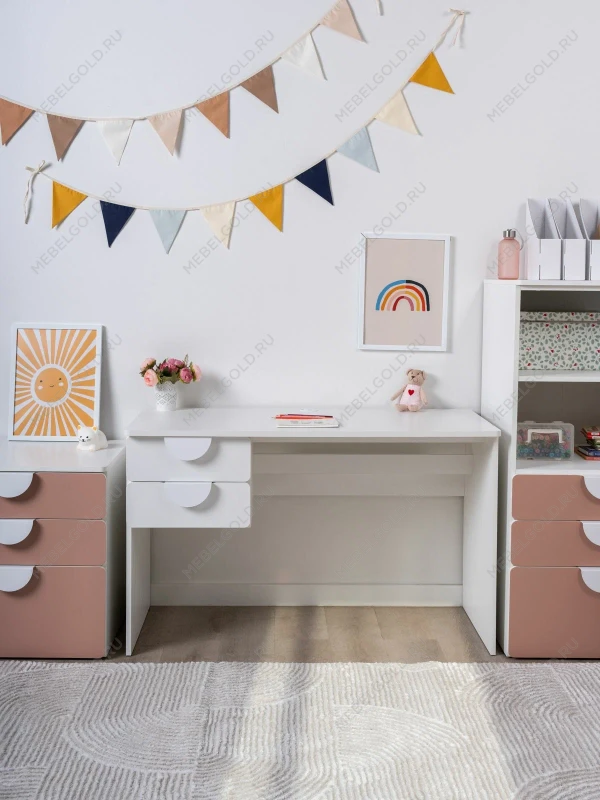 Стол письменный детский Пикси 120х75х57, белый (робкий подснежник) | изображение 14