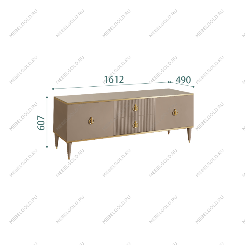 Тумба под телевизор Римини СОЛО (Мокка/Золото) РМТ-3(s)