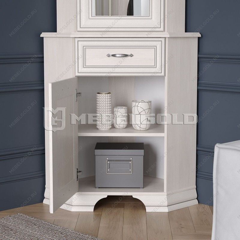 Тумба Тиффани 1D1SU угловая вудлайн кремовый | изображение 3