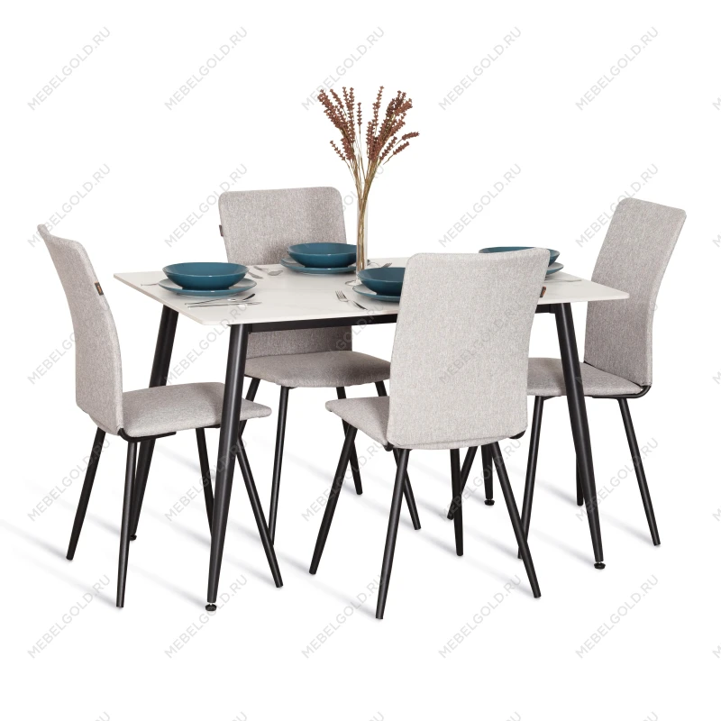 Стул обеденный La Rousse, NEW, ткань рогожка, серый/черный, 3M 16/2, 45x55x93 см | изображение 14