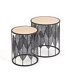 Комплект Halmar FOLLA, 2 стола журнальных (натуральный/черный) | изображение 1