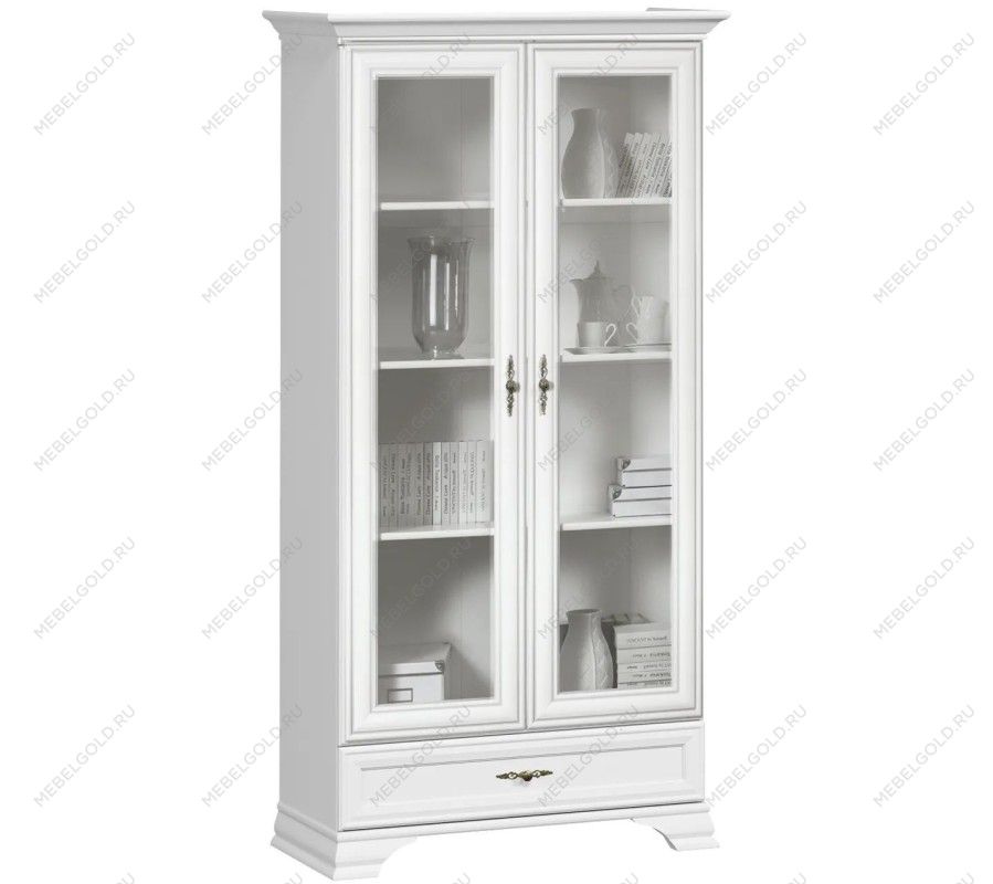 Шкаф с витриной Кентаки REG2W1S белый | изображение 1