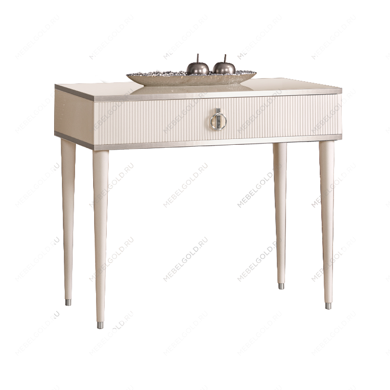 Стол туалетный узкий Римини СОЛО (Слоновая кость/Серебро) РМСТ-1(s)[9]