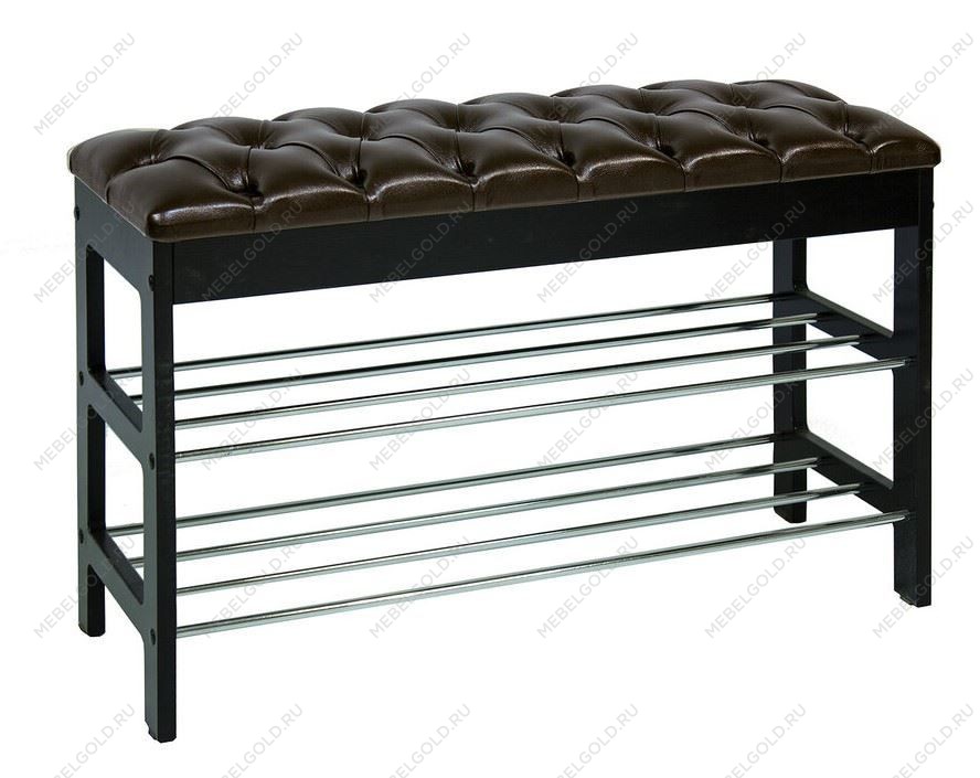 Банкетка Грейс (Венге, к/з орегон / каретная стяжка)