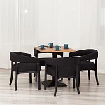 Стул SURTUR, дерево вяз/ткань лен, черный/черный лен, 54х53х74 см | изображение 10