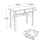 САГА стол туалетный 92х45 белый | изображение 2