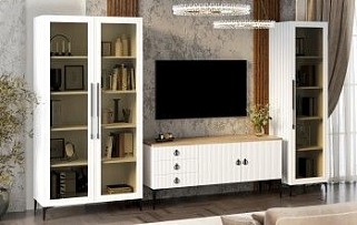 Гостиная Стелла 1+тв+2 белый