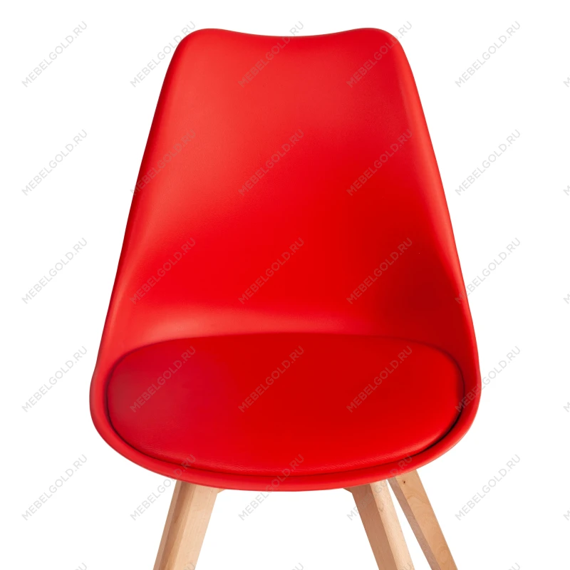 Стул TULIP (mod. 73-1), дерево/пластик/экокожа, 47,5x55x80 см, Красный (Red) | изображение 5