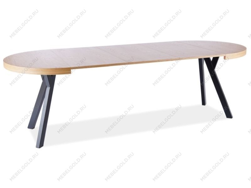 Стол обеденный Signal DOMINGO раскладной (дуб натуральный/черный)