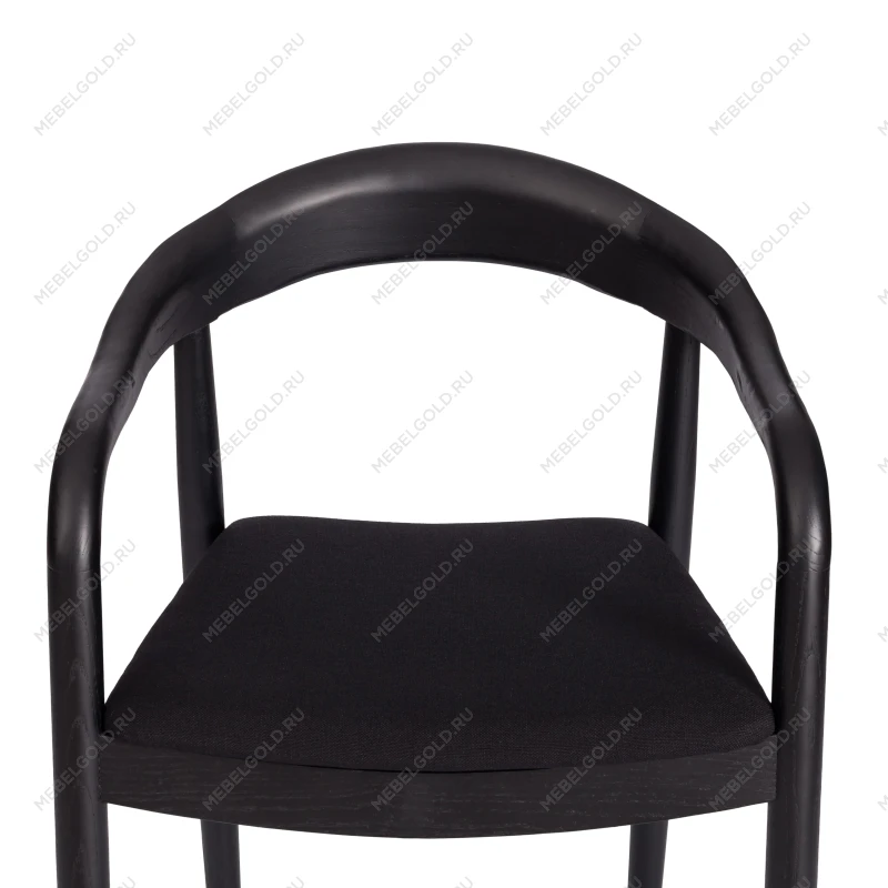 Стул BALDUR, дерево вяз/ткань лен, черный/черный лен, 49х52х76,5 см | изображение 6