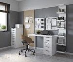 ИНГАР стол письменный ИКЕА / IKEA белый,120x75, с одной тумбой | изображение 4