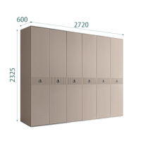 Шкаф 6-ти дверный Римини СОЛО (Мокка/Серебро) РМШ2/6(s)