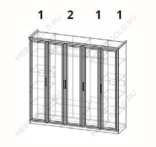 Шкаф Мокко 5-дверный с зеркалом бежевый | изображение 7