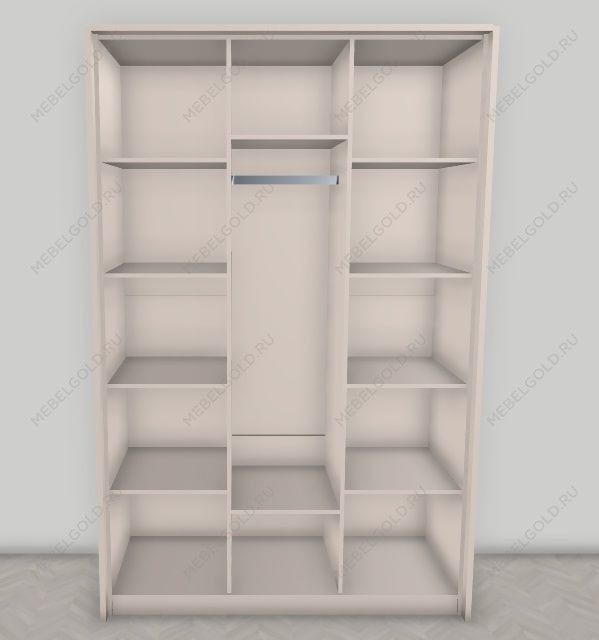 Шкаф Лара 3-дверный бежевый глянец | изображение 1