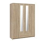 БРИМНЭС / СИРИУС Шкаф четырёхдверный ИКЕА / IKEA с одним выдвижным ящиком и двумя зеркалами, Дуб Сонома | изображение 3