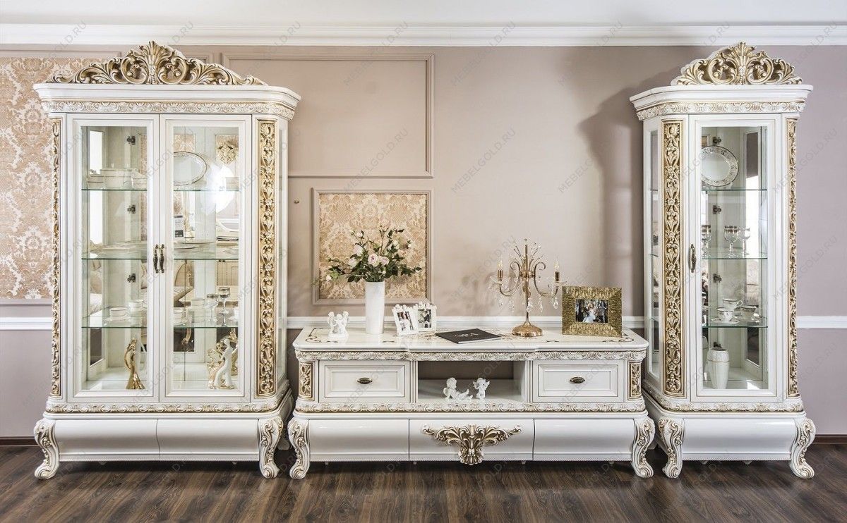 Витрина Алсу 2-ств белый глянец | изображение 2