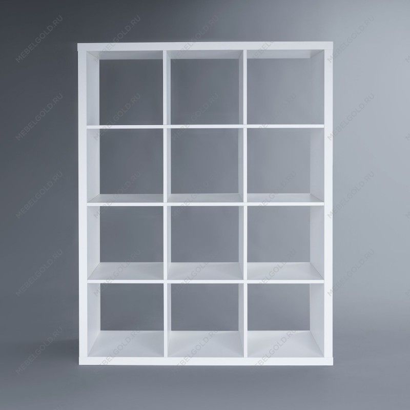 КАЛЛАКС / ФОРА Стеллаж ИКЕА / IKEA 12, широкий стеллаж с открытыми ячейками, тамбурат, цвет белый | изображение 2