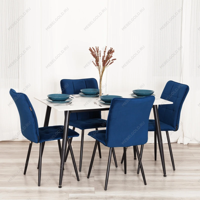 Стул обеденный Bari (2 шт. в упаковке), LT, велюр, Blue (синий), 41х55х89 см | изображение 10