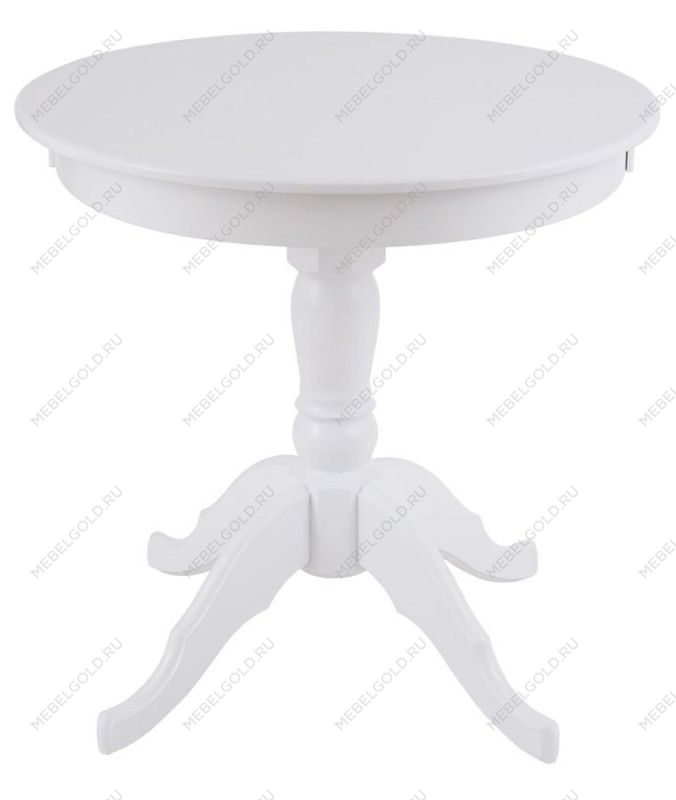 Стол обеденный не раздвижной Круглый-80 (белая эмаль)