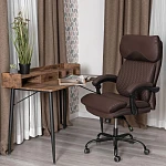 Кресло Chief metalBL, кож/зам/ткань, коричневый/коричневый стеганный, 36-36/36-36 стеганный/TW-24 | изображение 13