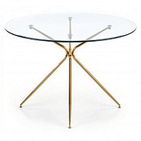 Стол обеденный Halmar RONDO (прозрачный/золотой)