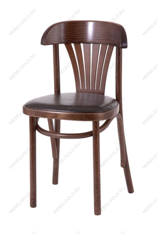 Стул Амега Классик мягкий (Темный тон, экокожа коричневая) - Выставка Лобня