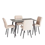 Стул обеденный Medeo, LT, флок, бежевый/черный, 7, 45х56х89 см | изображение 9