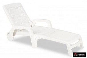 Шезлонг B:rattan MIAMI складной, белый