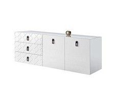 Комод 1.6м Bogemia Fly Farfalle (Белый) (Lakobel/Черный) БМКМ-4