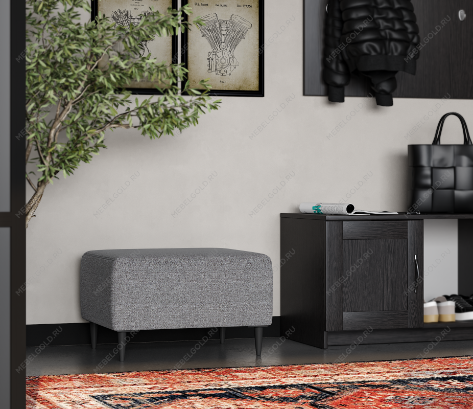 Лобня - Пуф Киркас светло-серый, рогожка | изображение 3