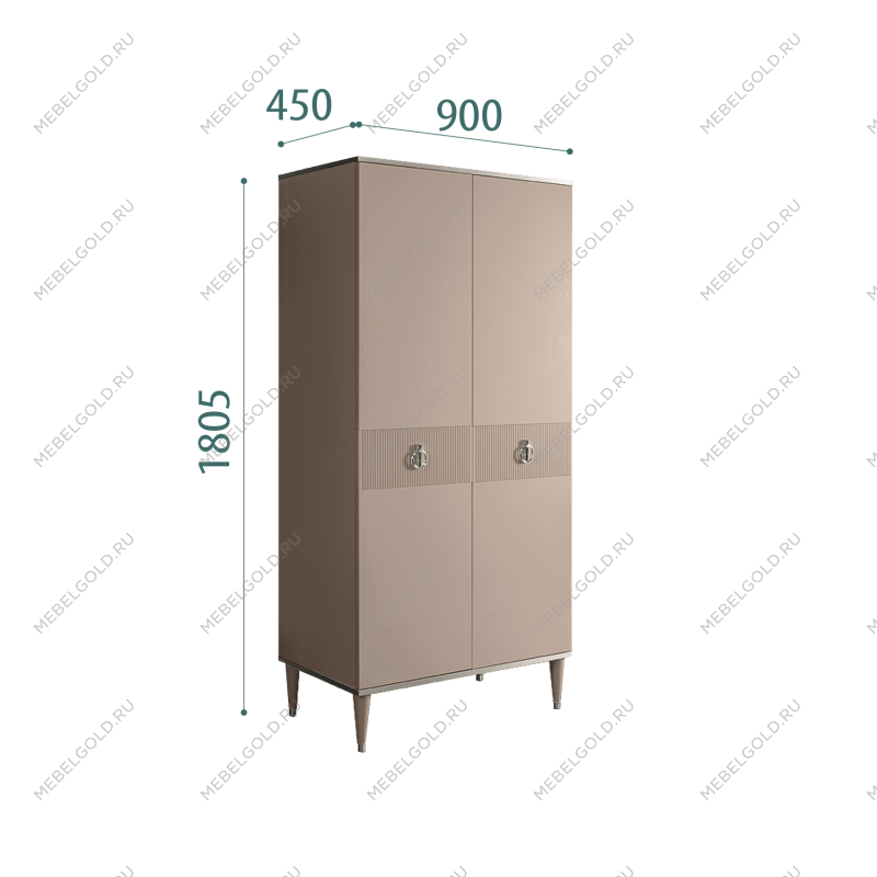 Шкаф-пенал Римини СОЛО (Мокка/Серебро) РМП-2(s)