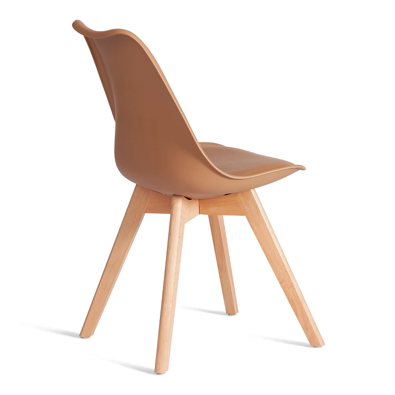 Стул TULIP (mod. 73-1), дерево/пластик/экокожа, 47,5x55x80 см, Бежевый (Latte) | изображение 2