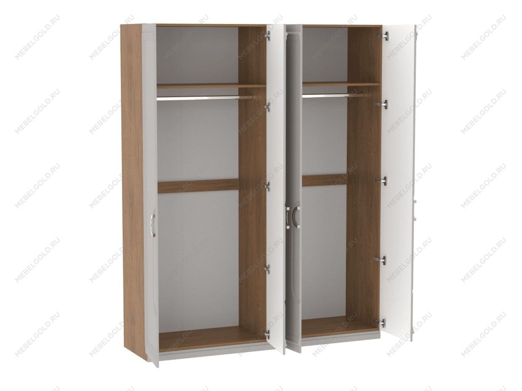 Шкаф 4-дверный с декор обкладом, Палермо (1832*533*2304) Дуб Каселла коричневый/Экокожа Мокко | изображение 1