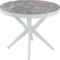 Стол раздвижной Оскар D95 Glass фотопечать (Цвет стекла: Мрамор №5 /цвет дерева: Тон 9 (эмаль белая))