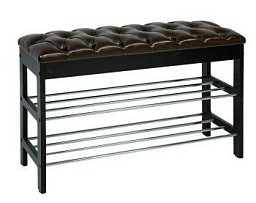 Банкетка Грейс (Венге, к/з орегон / каретная стяжка)