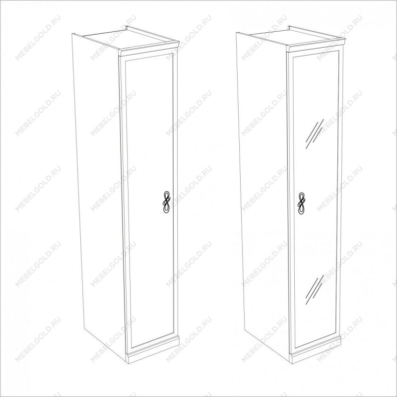 Мишель секция 1-ств с зеркалом белый матовый