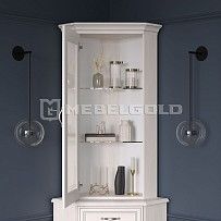 Шкаф с витриной Тиффани 1VU вудлайн кремовый