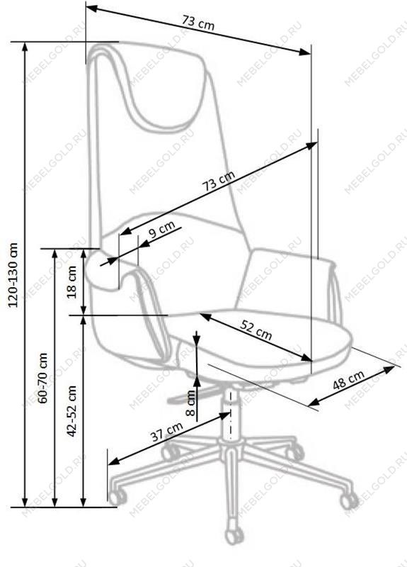 Кресло компьютерное Halmar CALVANO (светло-коричневый/темно-коричневый) | изображение 10