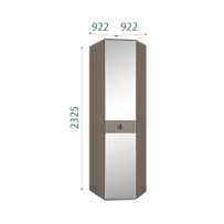 Шкаф угловой с зеркалом Римини СОЛО (Мокка/Серебро) РМШУ1/1(s)