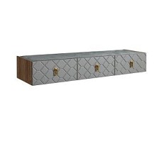 Тумба телевизионная 1.6м Bogemia Woodline Fly Fa (Серый) (Novabuk/Золото) БМТ-1