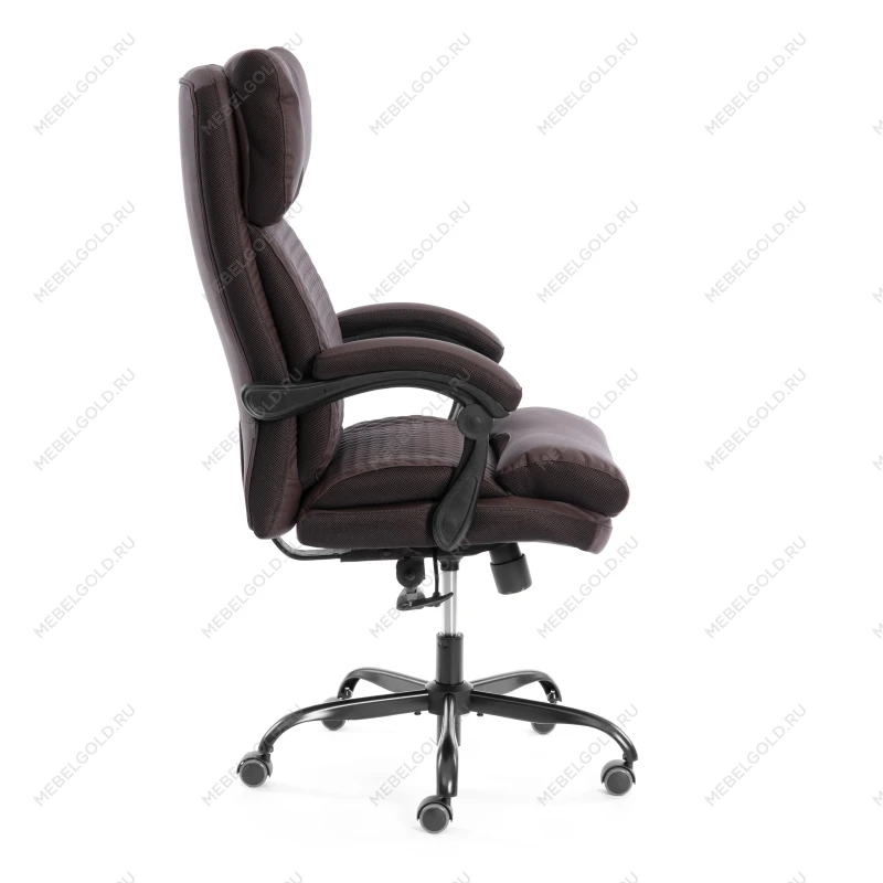 Кресло Chief metalBL, кож/зам/ткань, коричневый/коричневый стеганный, 36-36/36-36 стеганный/TW-24 | изображение 1