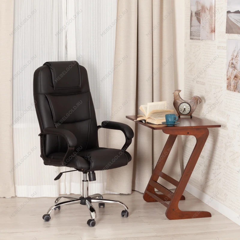 Кресло BERGAMO хром (22), кож/зам, черный, 36-6 | изображение 17