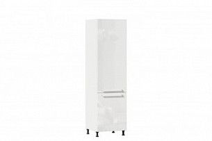 Шкаф кухонный для холодильника 600 Герда (Белый/Белый глянец)