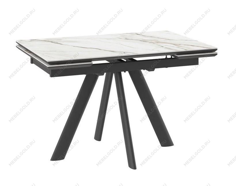 Стол с керамическим покрытием Джейтон-120 (CALAKATTA GOLD ST CER/Черный) 120(30+30)х80