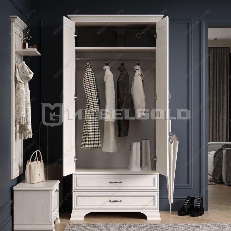 Шкаф 2-створчатый Тиффани 2DG2S вудлайн кремовый | изображение 3