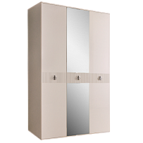 Шкаф 3-х дверный с зеркалом Римини СОЛО (Бежевый/Серебро) РМШ1/3(s)